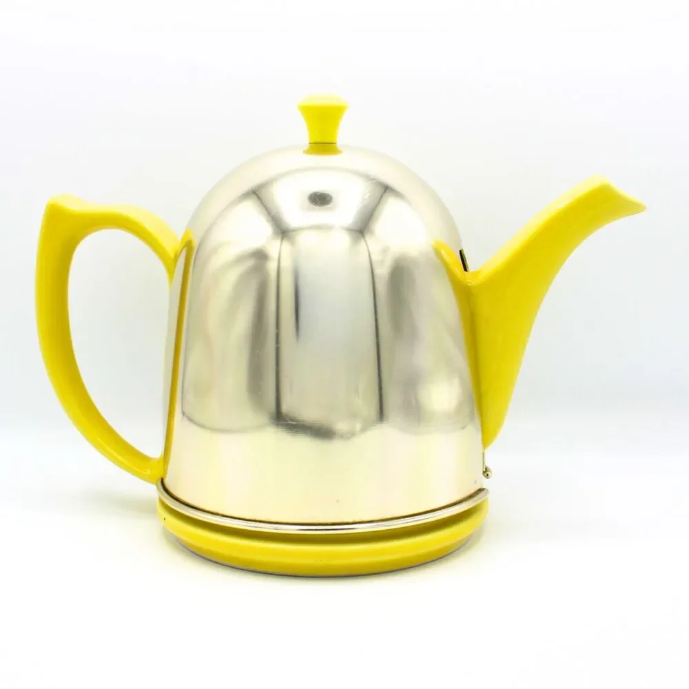 Vintage Hall Cozy Yellow Teapot Insulated Metal Cover 1956 Mid century Kitchen